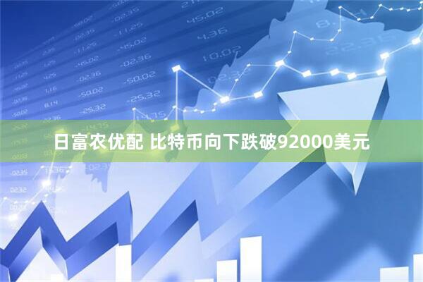 日富农优配 比特币向下跌破92000美元