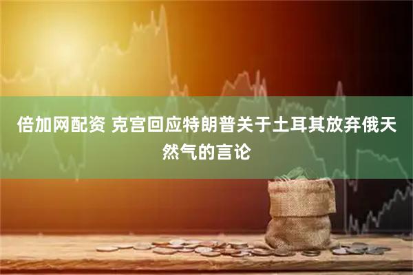 倍加网配资 克宫回应特朗普关于土耳其放弃俄天然气的言论