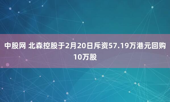 中股网 北森控股于2月20日斥资57.19万港元回购10万股